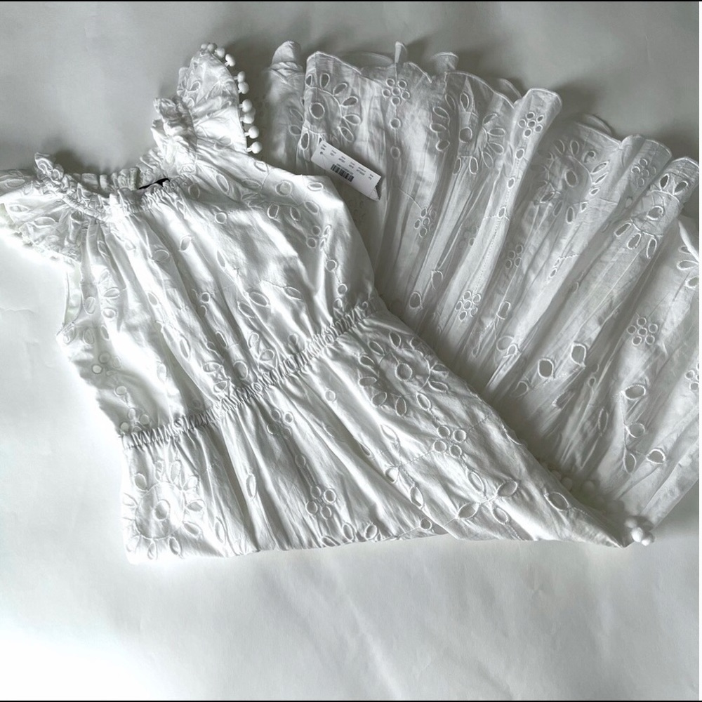 J Crew eyelet cotton dress sz 0 petite. Only wore a couple times.